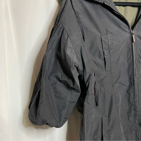 Vince  Zip Up Jacket with Bubble Hem Sleeves 3/4 women’s small drawstring collar - Picture 4 of 9